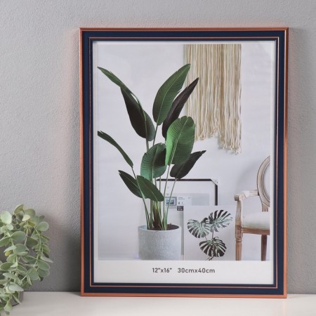 Photo frame plastic 30x40 cm "Dark blue with copper stroke" 1.4x33.2x43.2 cm