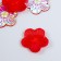 Decor for creativity Plastic "Flower" Holography Red set 6 pcs 3.5x3.5 cm