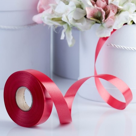 Tape for decor and gifts, red, 2 cm x 45 m