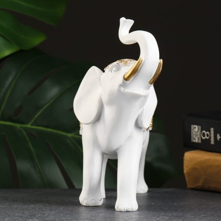 Figure "Elephant" White/gold, 20x8x19cm-1