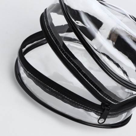 Cosmetic bag with lightning, black color-3