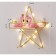 Wall hanger with a shelf "Zvezda", with backlight, 3 hooks, 28 x 28 cm, gold