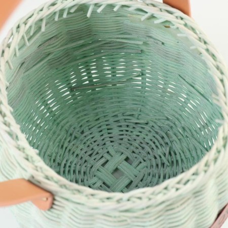 Wicker basket (rattan), 15.5x15.5 cm, 1 pc., Light green-5