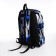 School backpack from textiles on lightning, 3 pockets, blue color