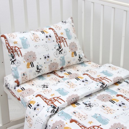 Lovelife bedding set Zoo 112*143 cm, 60*120+20 cm, 40*60 cm, satin, 100% cotton-1