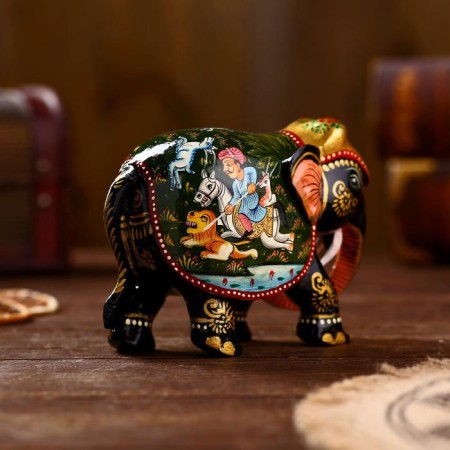 Souvenir tree "painted elephant" 10x6.5x12 cm-3