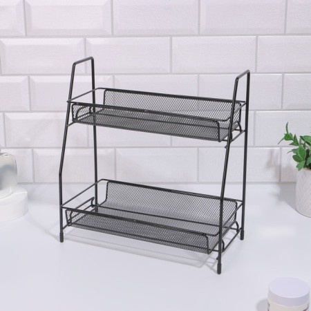 Organizer for storing cosmetics/accessories, two -level, 35 × 17 × 8 cm, black color-6