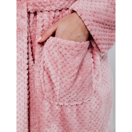 Women's robe with a hood, size 46, Rose color-6