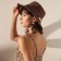 Women's hat with a minku chain color brown, size 56-58