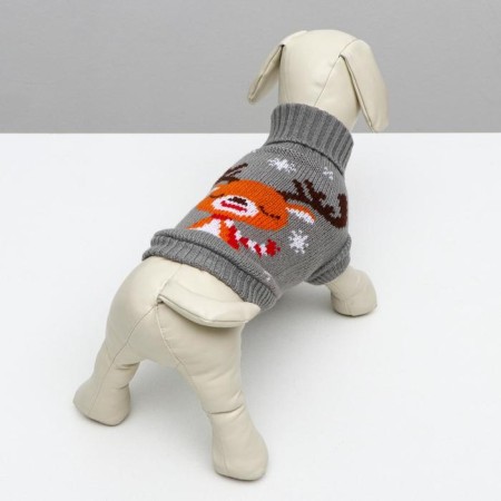 Sweater "Deer on gray", M (DS 26, Osh 26, OG 28-46 cm)-3