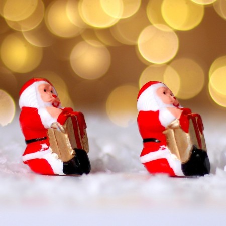 Miniature Puppet "Santa Claus with a big gift", set of 2 pcs., Size 1 pc. - 3.4 × 3.7 cm-2