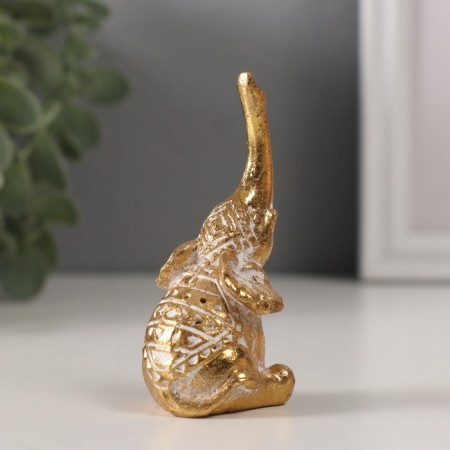 Souvenir Polystone "Elephant. Indian patterns" gold 3.3x3.5x7.5 cm-1