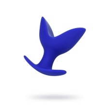 Expanding anal plug Bloom, silicone, blue color, 9.5 cm, d = 7 cm