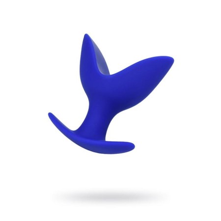 Expanding anal plug Bloom, silicone, blue color, 9.5 cm, d = 7 cm