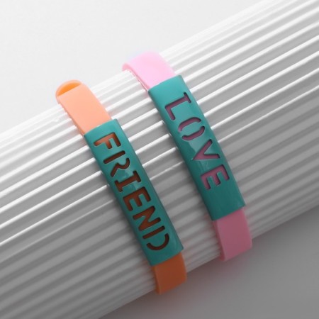 Bracelets "Demetrons" Silicone, Love+Friend, Mix color, 20 size-2