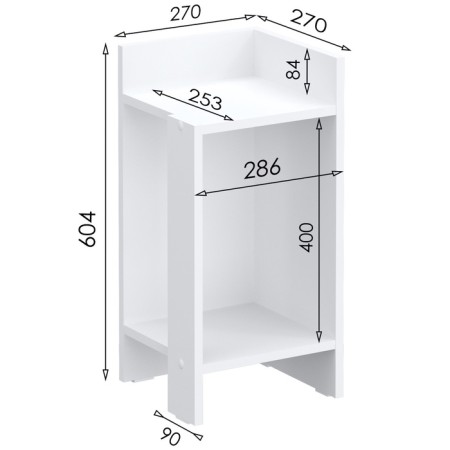 Cabinet, 270 × 286 × 604 mm, white color-3