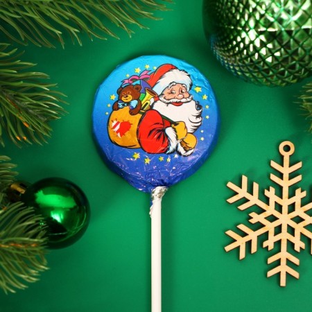 New Year. Chocolate figure Medal on the stick "Happy New Year!", Mix, 18 g-1