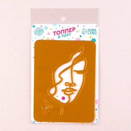 Decoration for the cake "Girl with curls", color gold-2