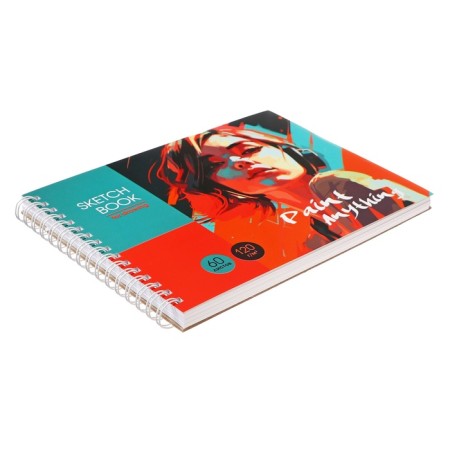 Sketchbook A5 60 sheets on the crest "Bright Paints", Cardboard cover, 120g/m2 block, mix-3