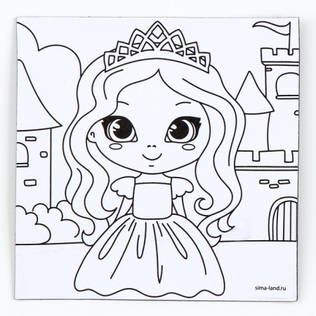 Magnet coloring "Princess", 10 x 10 cm-1