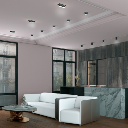 Lamp built -in Novotech. Lirio, 9W, GU10, 60x98x98 mm, black color-3