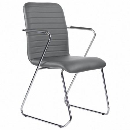 Brabix Visit CF-101, chrome, eco-leather, dark gray (S-0422)
