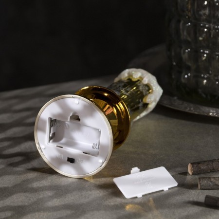 LED figure "Candle with a snowman" 7 × 20 × 7 cm, plastic, batteries AAAX2 (not in the kit), glow warm white-2
