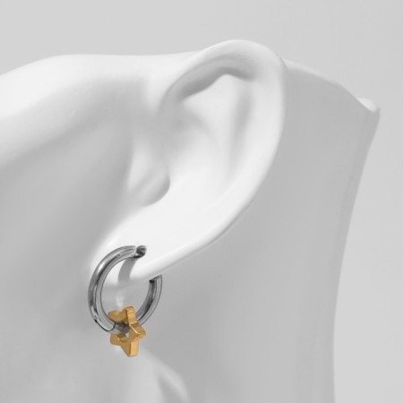 Piercing in the ear "Ring" star, d = 12 mm, silver-golden color-3