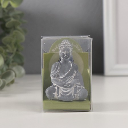 Polystone souvenir "Buddha in the lotus position" Gray 2.5x4x6 cm-4