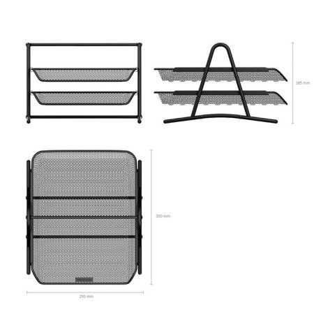 Paper tray is horizontal 2-level, Erichkrause Compass Classic, metal mesh, black-4