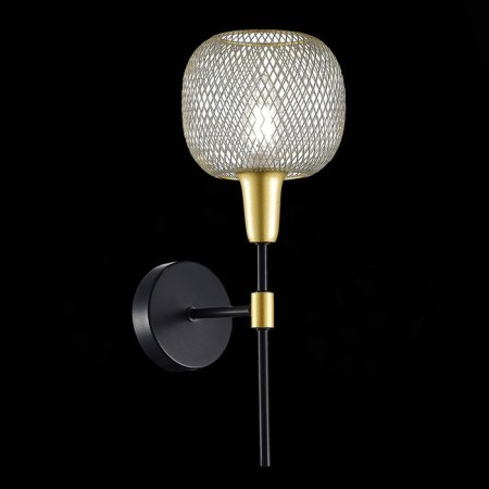 Wall lamp EVOLUCE. Sle1137-401-01. ELITIS. 1x60 W, E14, 14x38 cm, black color, golden-1