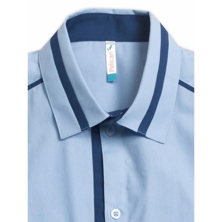 Short -sleeve shirt for Pelican boy, height 152 cm, blue color-4