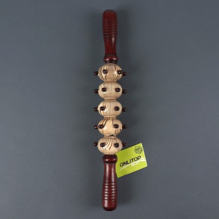 The massage "Skalka", universal, 36.5 × 5.8 cm, 5 balls with spikes, wooden-8