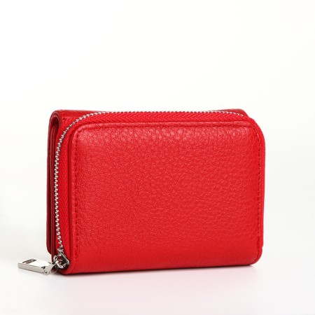 Women's wallet on magnet, red color-1