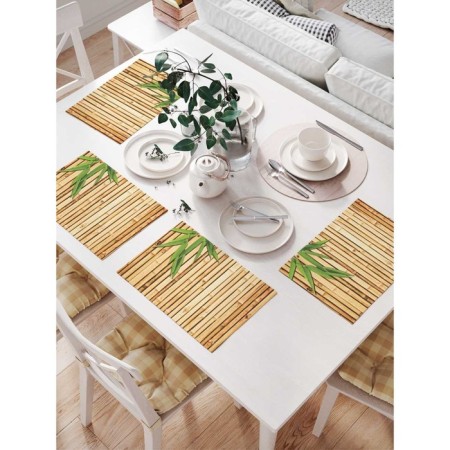 Set of napkins for setting the table "Bamboo leaves", rectangular, size 32x46 cm, 4 pcs