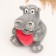 Piggy bank "Hippo with heart" Gray, 14cm