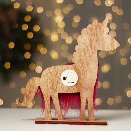 New Year's decor with the backlight "Unicorn with the bell" 21.5 × 5 × 23 cm, red-3