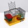 Mini cell for rodents "Pijon" No. 2, equipped, 27 x 15 x 16 cm, yellow