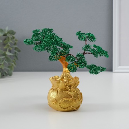 Souvenir Polystone, Metal "Tree of Life in a bag" Green 6x17x17 cm-2