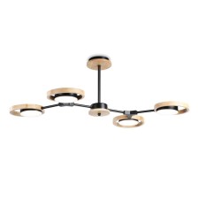 Светильник светодиодный подвесной Ambrella light, LineTech, FL51611, 4хLED, 28 Вт, 2100Lum, 3000-6400К, цвет чёрный, светлое дерево