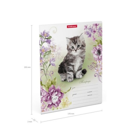 Notebook of 12 sheets in the Murziki cage, cover coated cardboard, offset unit, mix-9