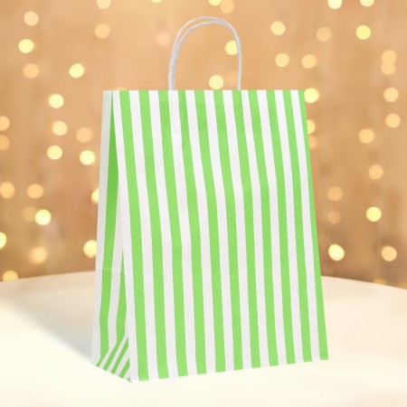 Crafts, green, "stripes", 33 x 26 x 12 cm