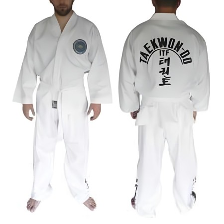 Kimono for Taekwondo ATEMI AX8, ITF with silkography, 220-270 g/m2, size 48-50/175