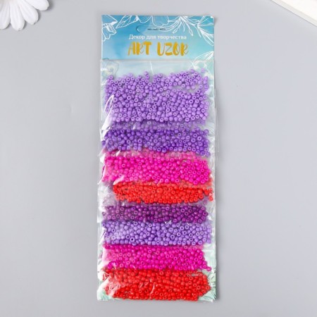 Round beads 8/0 "shades of purple" 8 colors x 10 g 20x8 cm