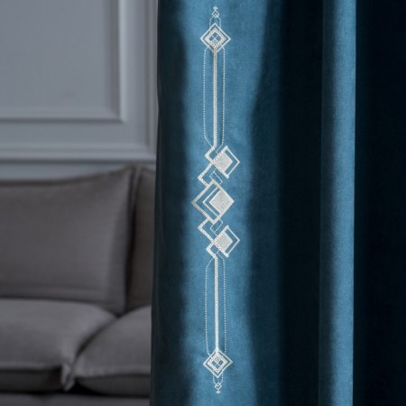 Set of curtains "Bridget", size 2x200x270 cm, blue color-4