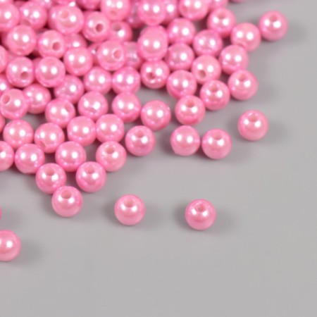 A set of beads "Pearls" D 6 mm, 250 gr, bright pink-1
