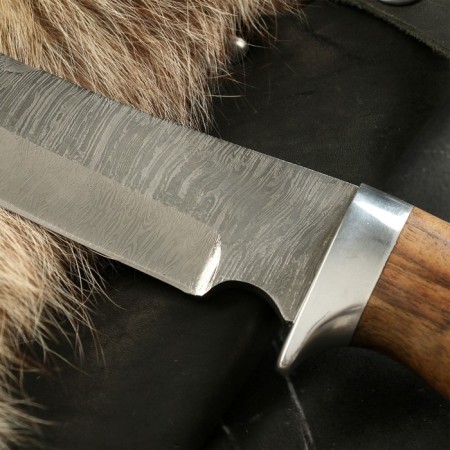 Tourist knife "Raven" steel - damask, handle - nut-2