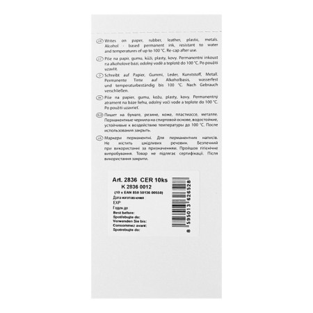 Permanent marker 3.3 mm centropen 2836, line 2 mm, black color-2