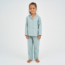 Пижама детская из фланели (рубашка, брюки) KAFTAN "Одуванчики", рост 122-128, мятный