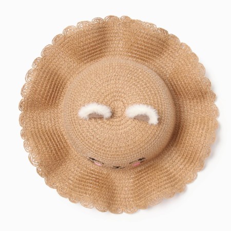 Hat for the girl Minaku, rn 50, color light brown-1